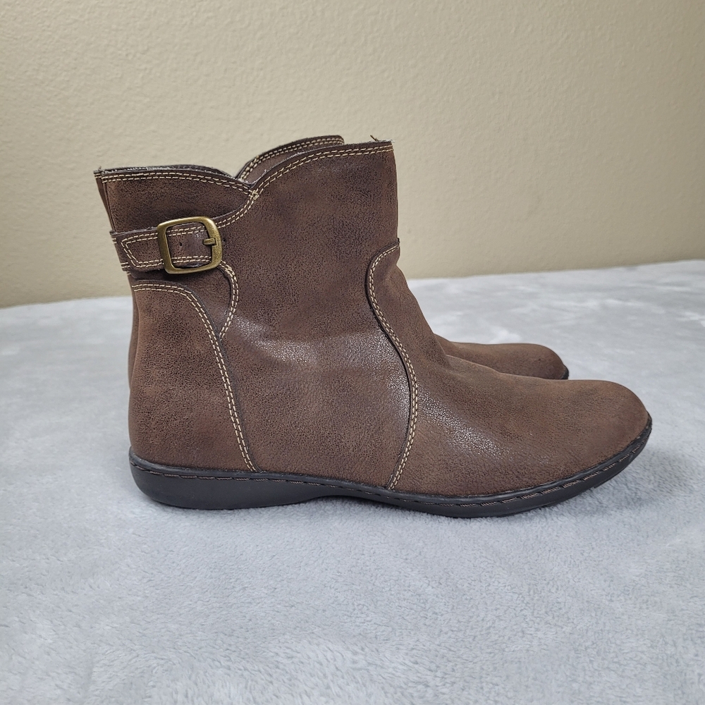 Sporto Boots Womens 9 M Flynn Ankle Booties Brown Faux Leather Casual Round
